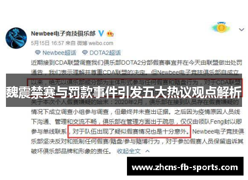 魏震禁赛与罚款事件引发五大热议观点解析