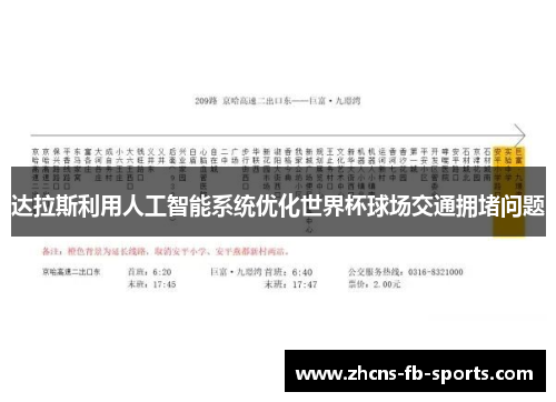 达拉斯利用人工智能系统优化世界杯球场交通拥堵问题